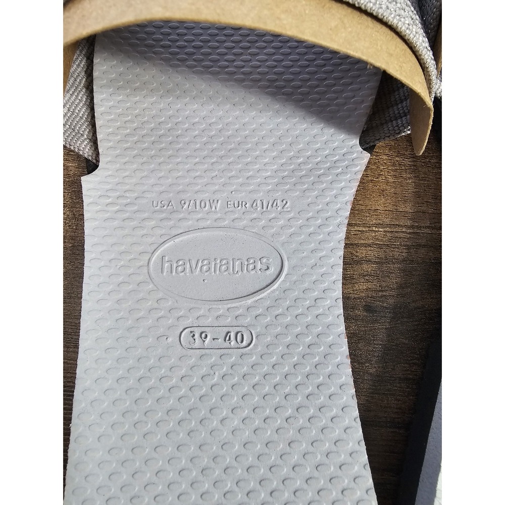 Havaianas You Malta Metallic‎ Slide Sandal Women's Metallic Ice Grey Size 9/10W - Picture 8 of 11